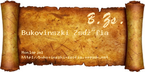 Bukovinszki Zsófia névjegykártya