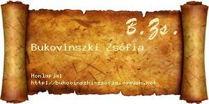 Bukovinszki Zsófia névjegykártya