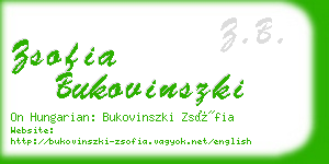 zsofia bukovinszki business card